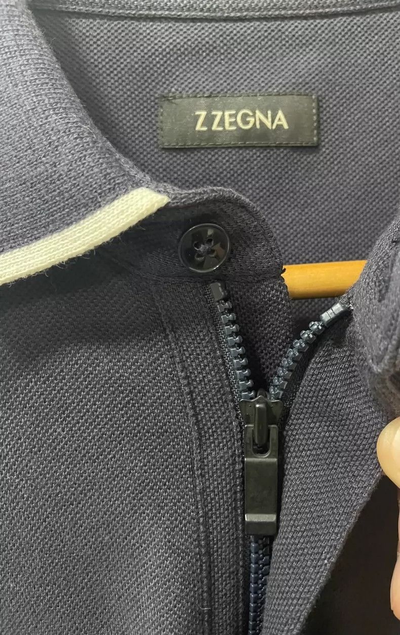 Ermenegildo Zegna Ermenegildo Zegna Long Sleeve Polo Shirt Size US L / EU 52-54 / 3 - 3 Thumbnail