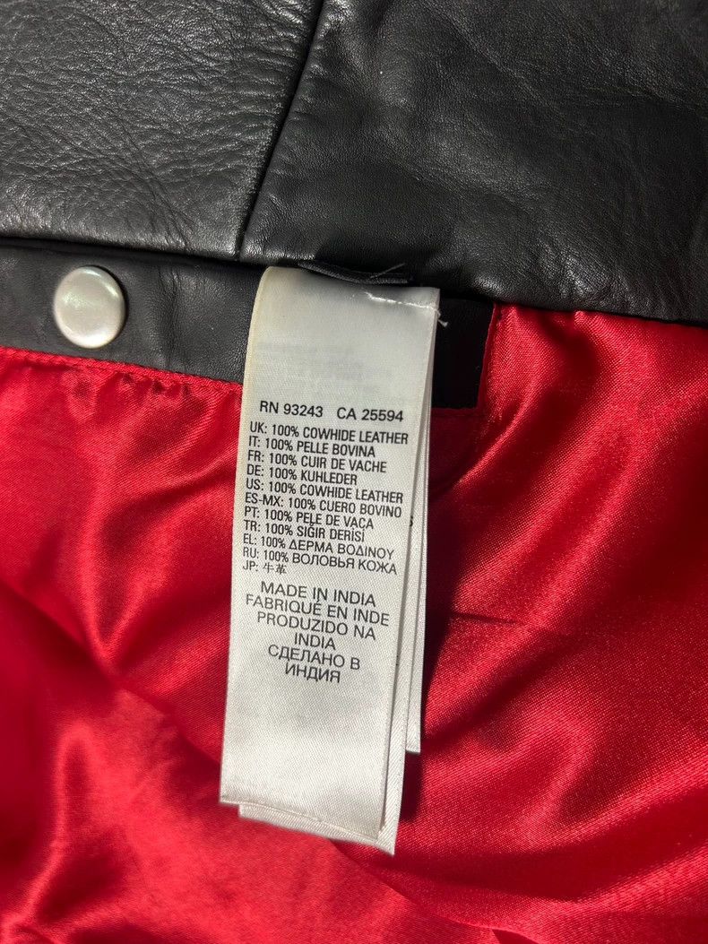 Diesel DIESEL Black Leather Jacket with Red Lining Size US L / EU 52-54 / 3 - 7 Thumbnail
