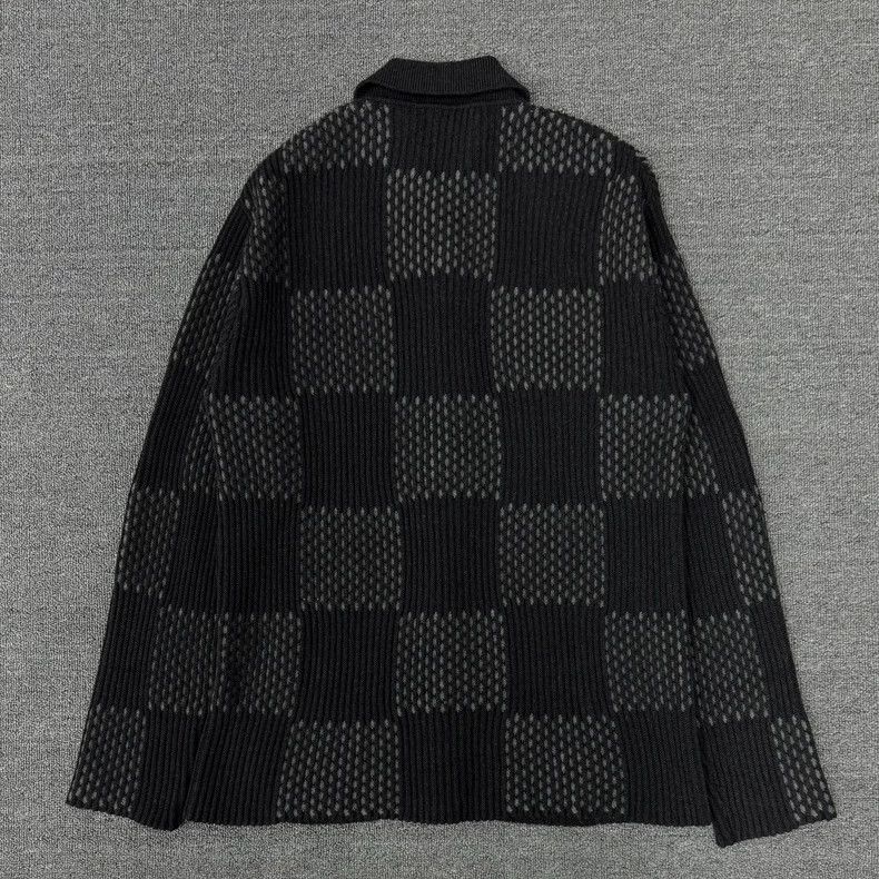Louis Vuitton Louis Vuitton Black Checkered Cardigan Size US L / EU 52-54 / 3 - 2 Thumbnail