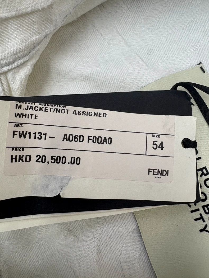 Fendi Fendi White Logo Denim Jacket Size US L / EU 52-54 / 3 - 5 Thumbnail