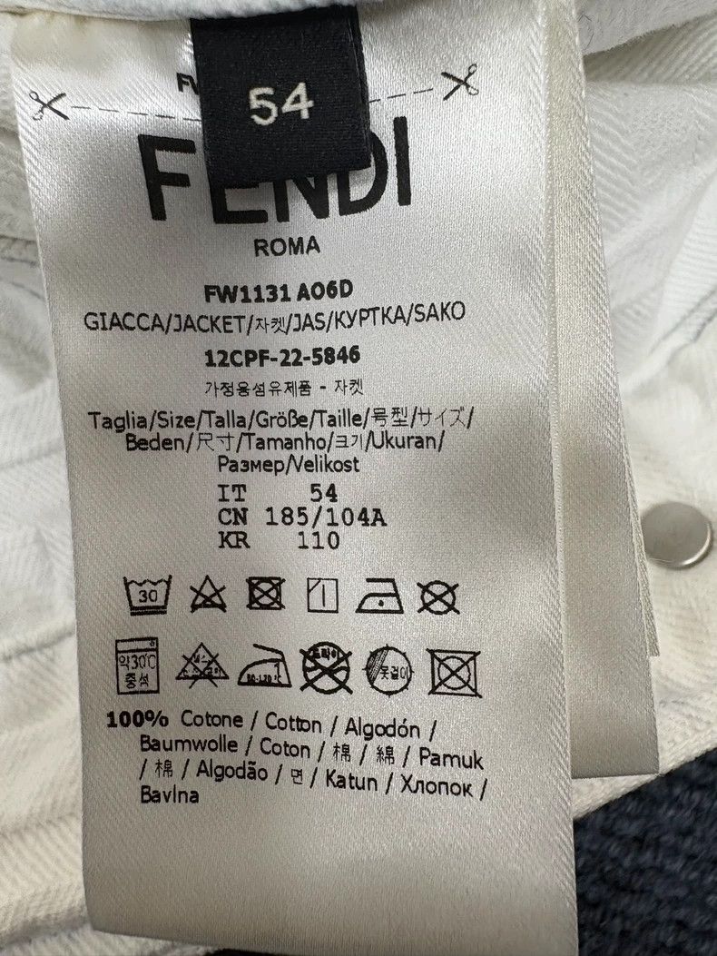 Fendi Fendi White Logo Denim Jacket Size US L / EU 52-54 / 3 - 6 Thumbnail