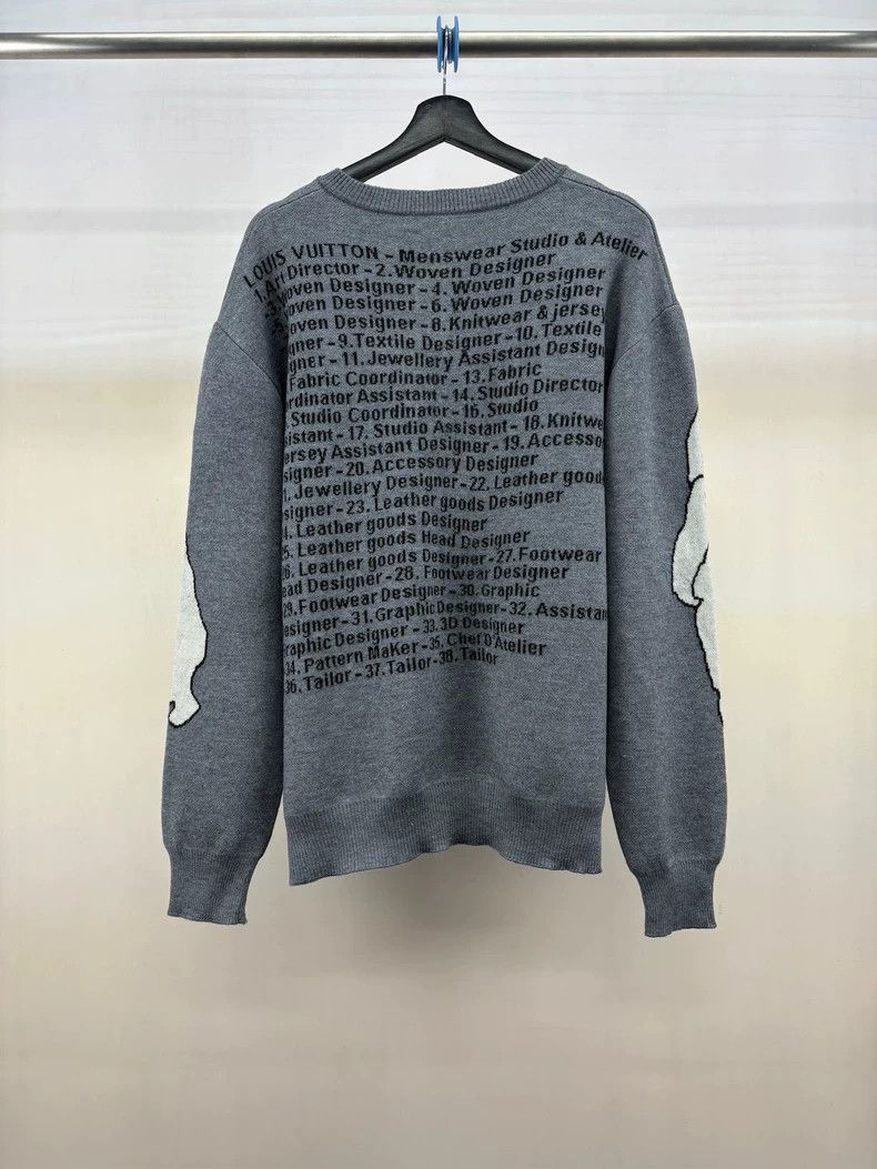 Louis Vuitton Louis Vuitton Gray Knit Sweater with Figures Size US XL / EU 56 / 4 - 2 Thumbnail