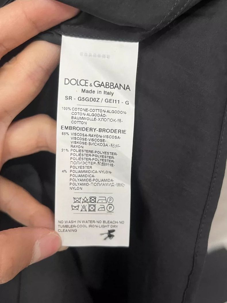 Dolce & Gabbana Black Shirt with Floral Embroidery Size US M / EU 48-50 / 2 - 7 Thumbnail
