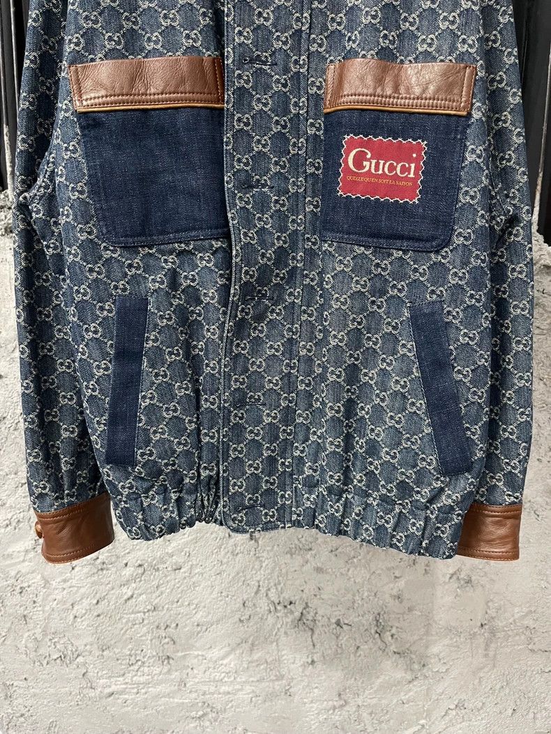 Gucci Gucci Denim Jacket with Leather Accents Size US L / EU 52-54 / 3 - 4 Thumbnail