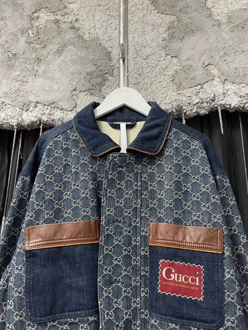 Gucci Gucci Denim Jacket with Leather Accents Size US L / EU 52-54 / 3 - 3 Thumbnail