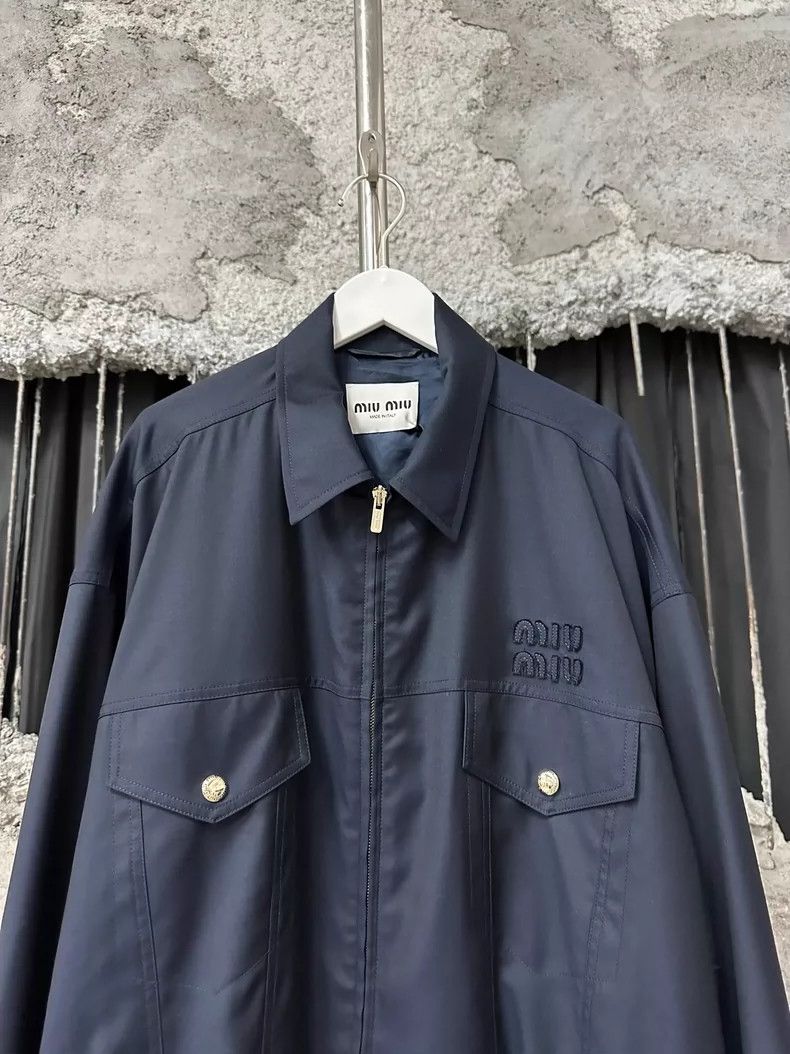 Miu Miu Miu Miu Navy Jacket with Front Pockets Size US M / EU 48-50 / 2 - 3 Thumbnail
