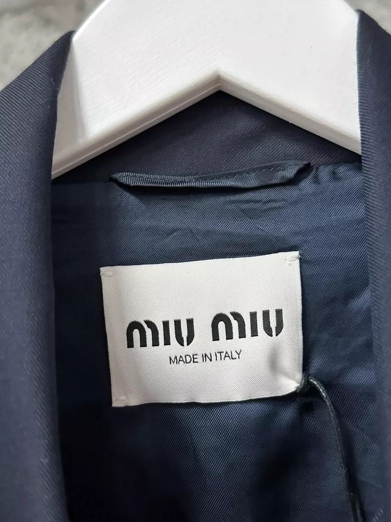Miu Miu Miu Miu Navy Jacket with Front Pockets Size US M / EU 48-50 / 2 - 6 Thumbnail