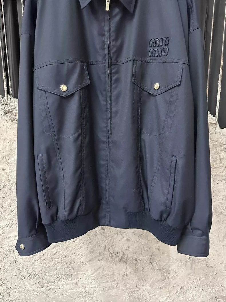 Miu Miu Miu Miu Navy Jacket with Front Pockets Size US M / EU 48-50 / 2 - 4 Thumbnail