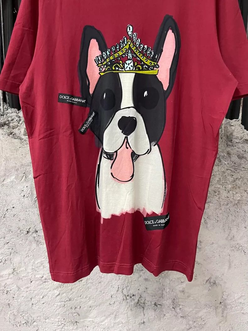 Dolce & Gabbana Dolce Gabbana Short Sleeve Dog Print Tee Size US L / EU 52-54 / 3 - 5 Thumbnail