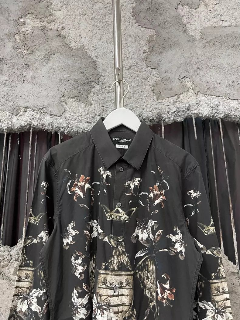 Dolce & Gabbana Dolce Gabbana Long Sleeve Shirt with Floral Design Size US M / EU 48-50 / 2 - 3 Thumbnail