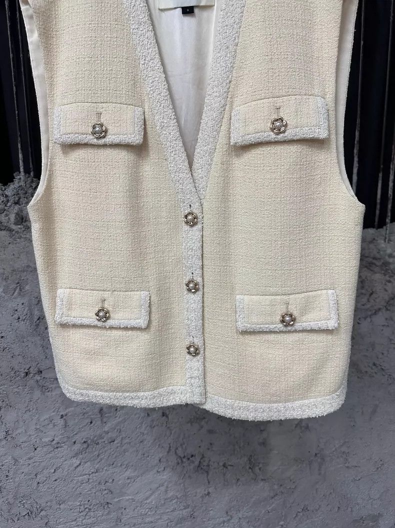 Moncler Immi Beige Vest with Pockets and Buttons Size US XXS / EU 40 - 4 Thumbnail