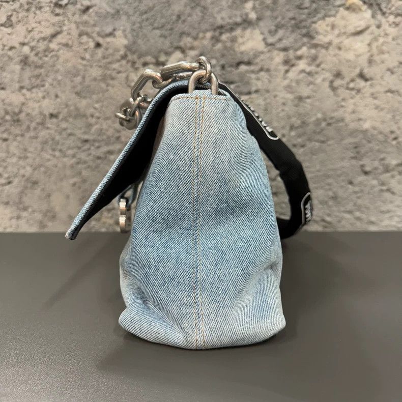 Balenciaga Balenciaga Denim Downtown Underarm Bag Size ONE SIZE - 3 Thumbnail