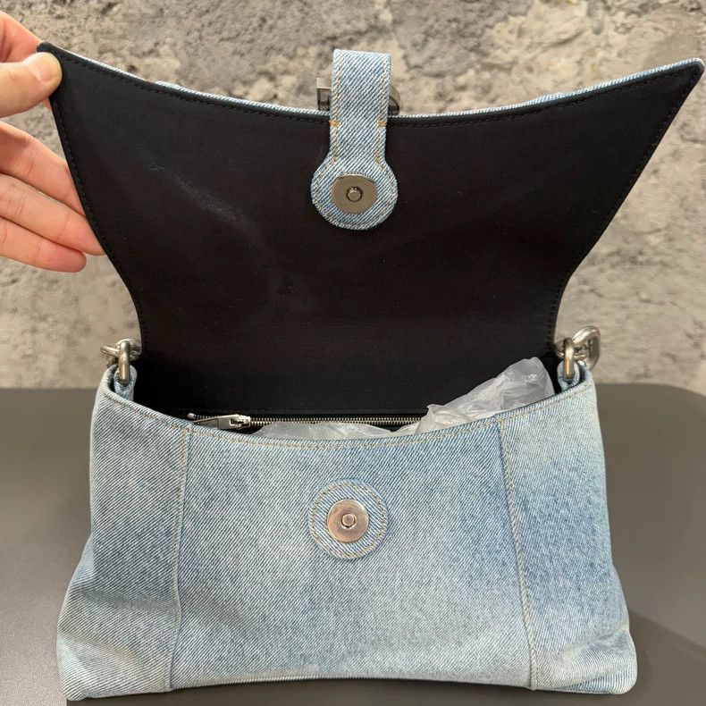 Balenciaga Balenciaga Denim Downtown Underarm Bag Size ONE SIZE - 7 Thumbnail