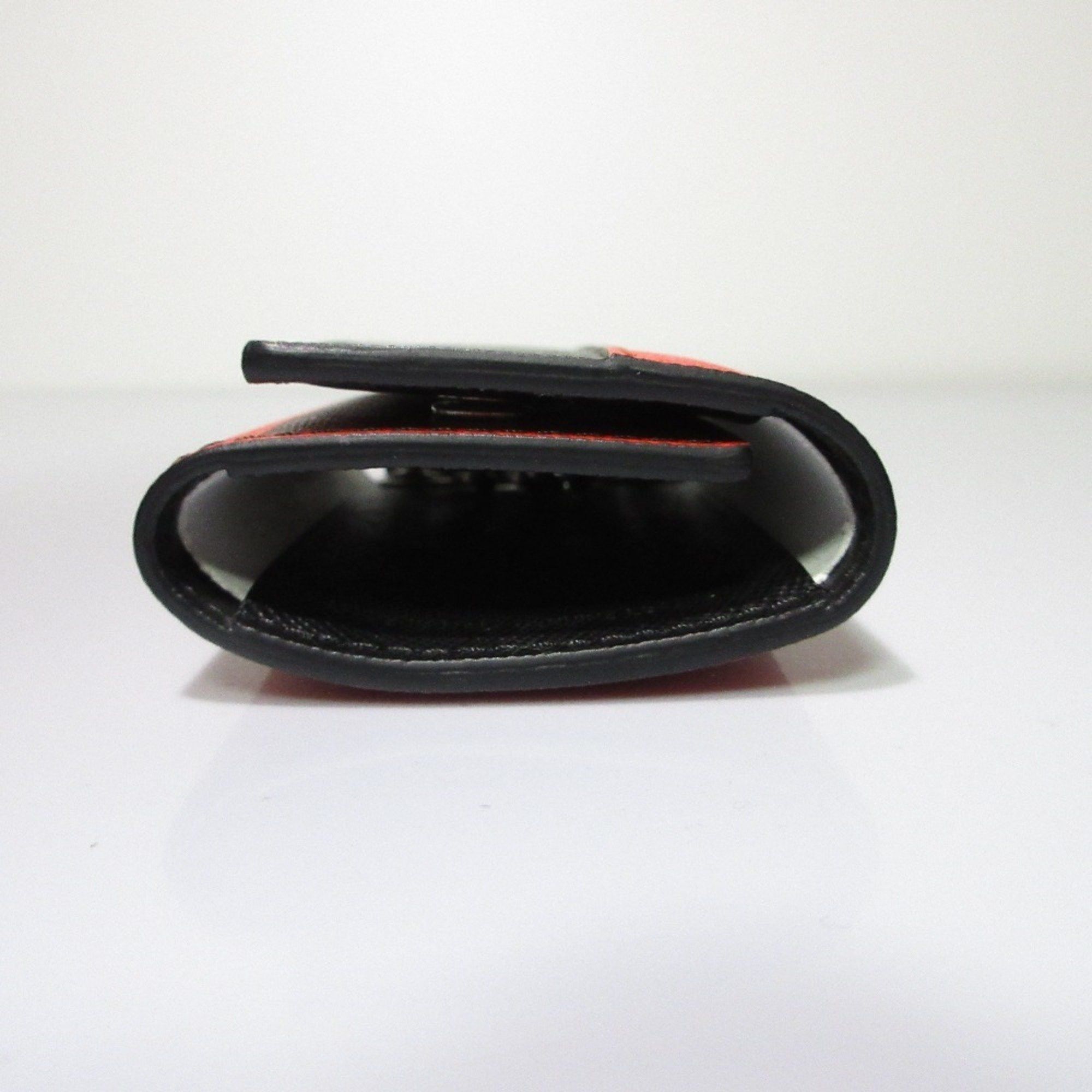 Marni MARNI Bicolor Leather 6-ring Key Case Orange Green Silver Hardware Women's Size ONE SIZE - 3 Thumbnail