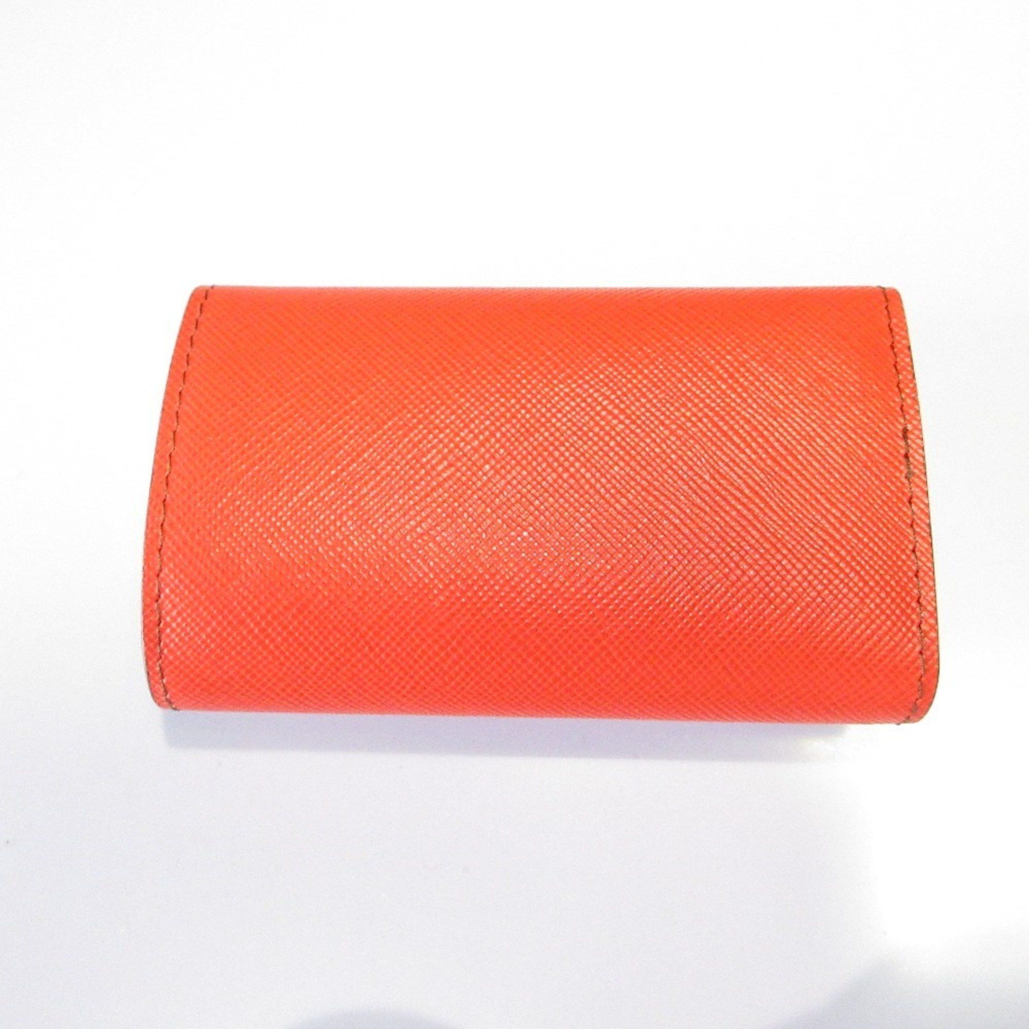 Marni MARNI Bicolor Leather 6-ring Key Case Orange Green Silver Hardware Women's Size ONE SIZE - 2 Thumbnail