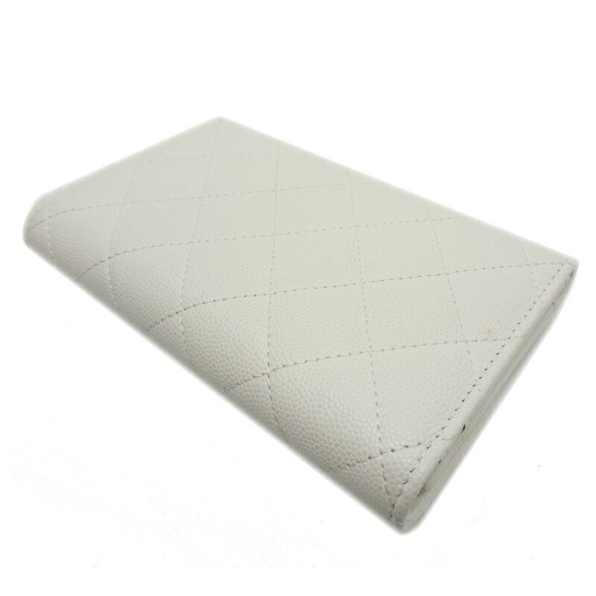 Chanel Chanel Long Wallet Women's Tri-fold AP3051 Caviar Skin White Size ONE SIZE - 4 Thumbnail