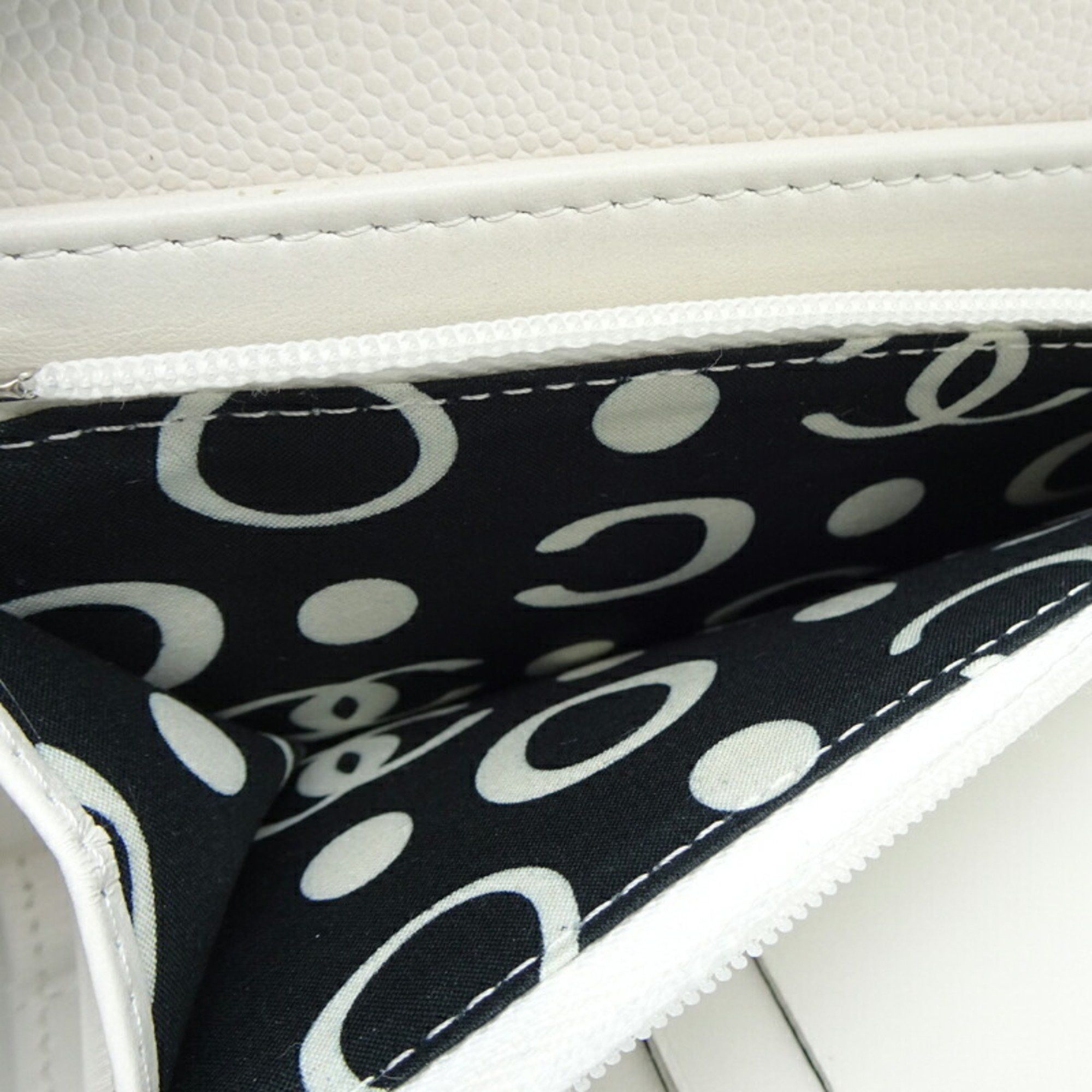Chanel Chanel Long Wallet Women's Tri-fold AP3051 Caviar Skin White Size ONE SIZE - 8 Thumbnail