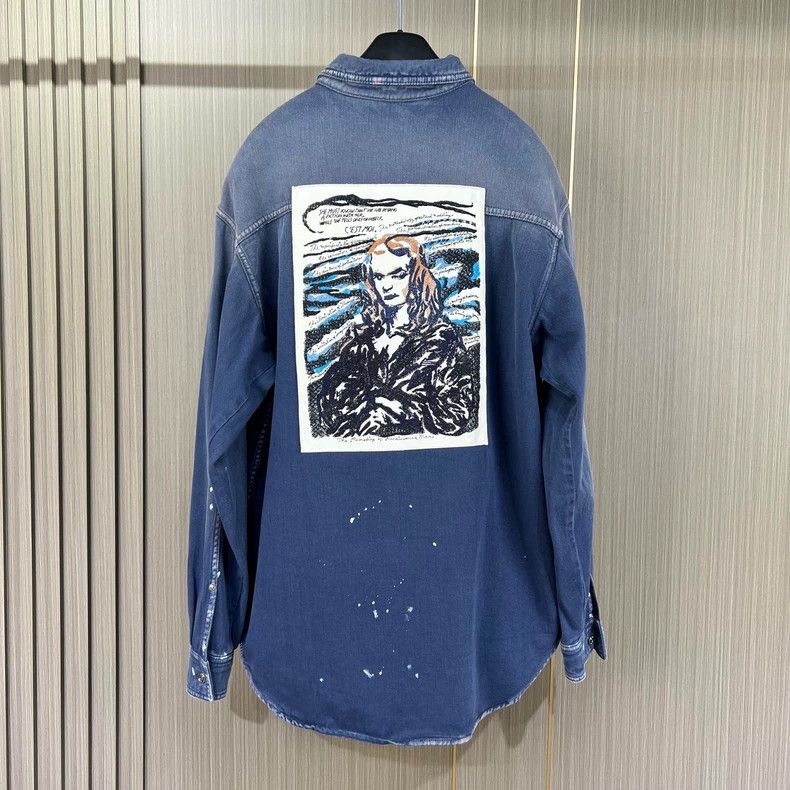 Dior Dior Denim Embroidered Shirt in Size 41 Size US L / EU 52-54 / 3 - 2 Thumbnail