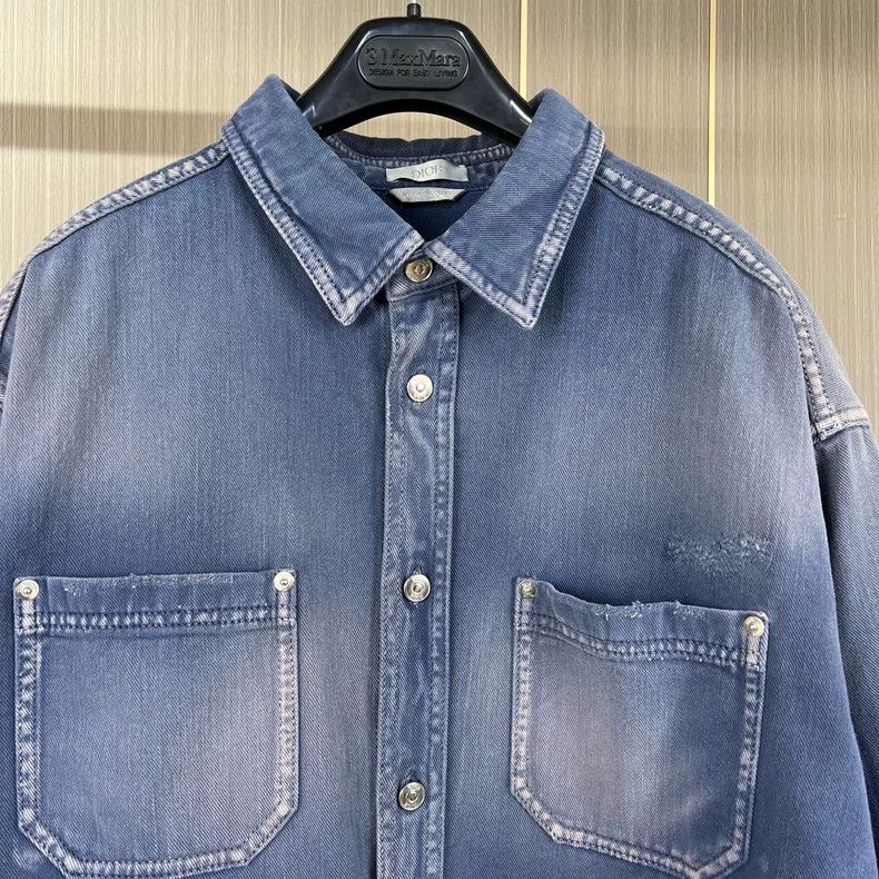 Dior Dior Denim Embroidered Shirt in Size 41 Size US L / EU 52-54 / 3 - 3 Thumbnail