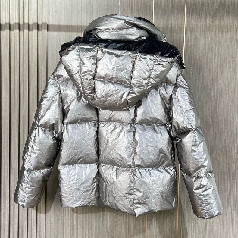 Moncler Moncler Silver Puffer Jacket with Logo Size US XXS / EU 40 - 2 Thumbnail