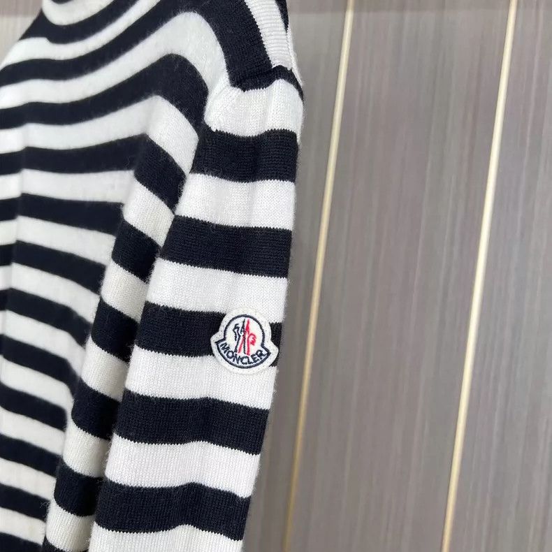 Moncler Moncler Striped Logo Cashmere Long Sleeve Sweater Size US L / EU 52-54 / 3 - 4 Thumbnail