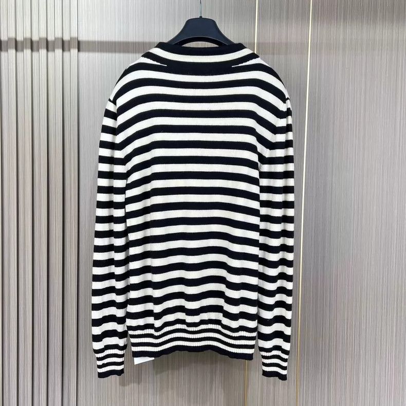 Moncler Moncler Striped Logo Cashmere Long Sleeve Sweater Size US L / EU 52-54 / 3 - 2 Thumbnail