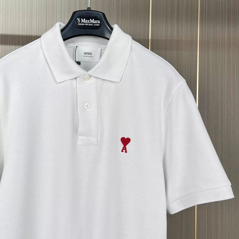 AMI Ami Embroidered Heart Short Sleeve Polo Size US M / EU 48-50 / 2 - 3 Thumbnail