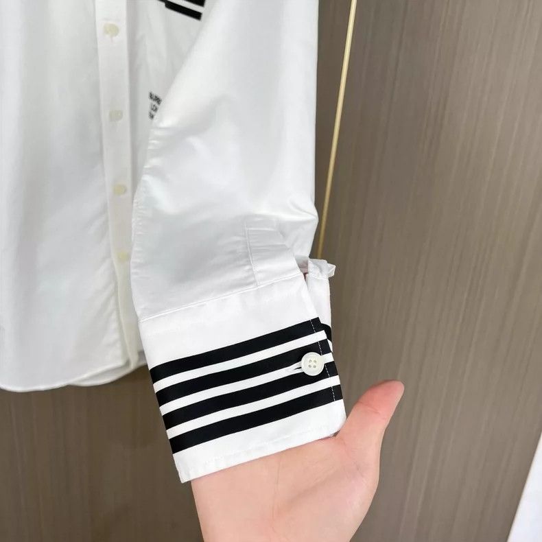 Burberry Burberry Embroidered Striped Long Sleeve Shirt Size US M / EU 48-50 / 2 - 4 Thumbnail