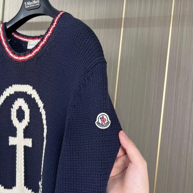 Moncler Moncler Anchor Embroidered Knit Sweater Size M Size US M / EU 48-50 / 2 - 4 Thumbnail