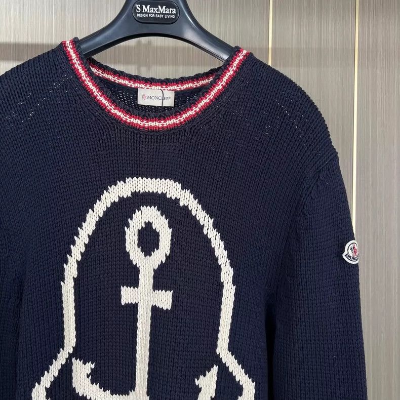 Moncler Moncler Anchor Embroidered Knit Sweater Size M Size US M / EU 48-50 / 2 - 3 Thumbnail