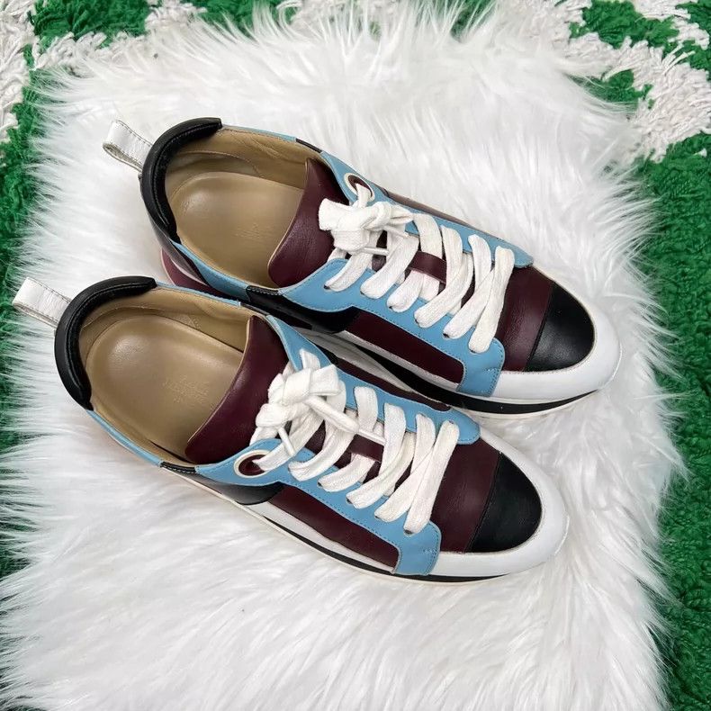 Hermes Hermes Color Block Leather Sneakers Size 38 Size US 7.5 / EU 40-41 - 5 Thumbnail