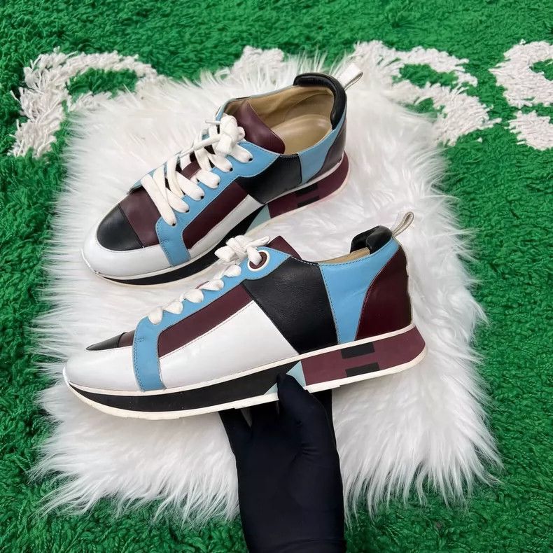 Hermes Hermes Color Block Leather Sneakers Size 38 Size US 7.5 / EU 40-41 - 2 Thumbnail