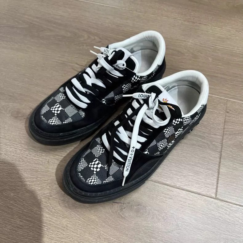 Louis Vuitton Louis Vuitton Ollie Series Black Checkered Sneakers Size US 7 / EU 40 - 5 Thumbnail