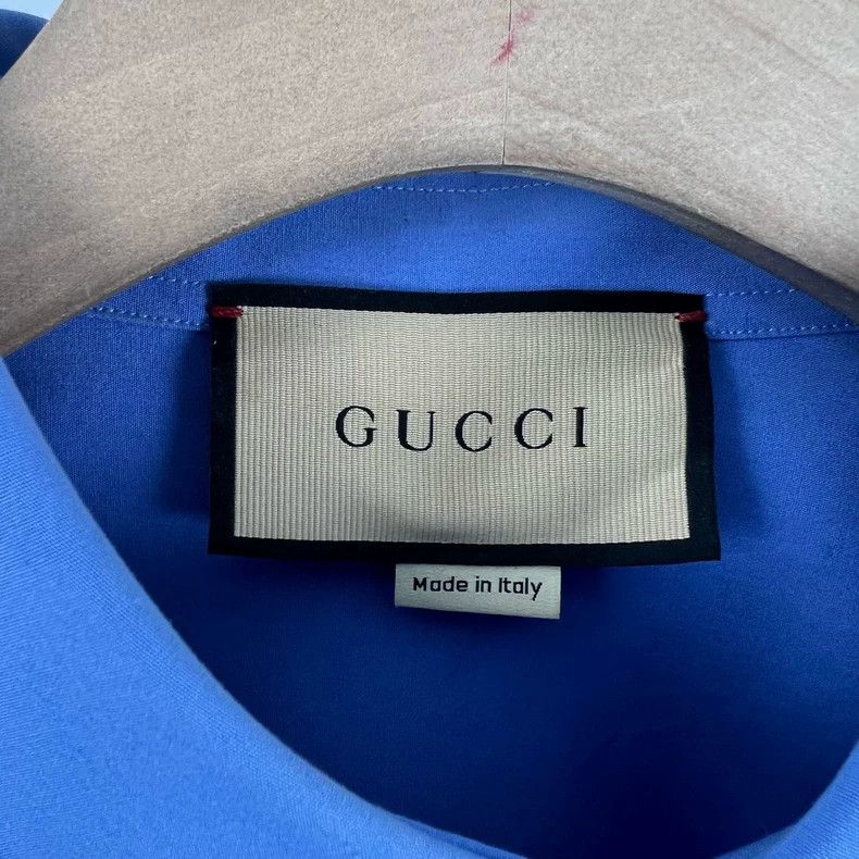 Gucci Gucci Blue Long Sleeve Shirt with Logo Size US L / EU 52-54 / 3 - 3 Thumbnail