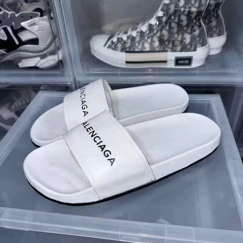 Balenciaga Balenciaga Sheep Leather Slide Sandals White Size US 10 / EU 43 - 2 Thumbnail