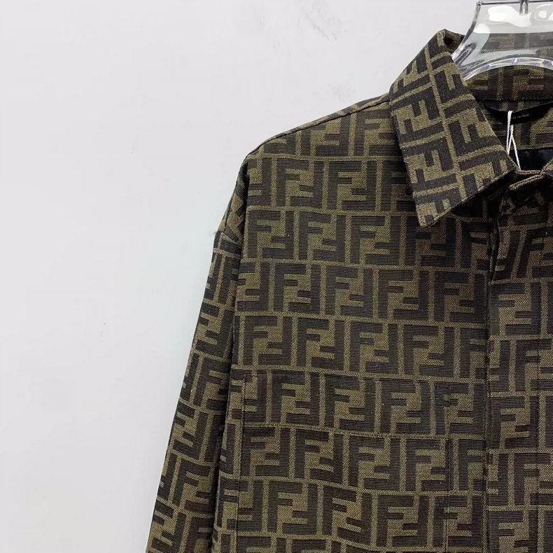 Fendi Fendi Brown Logo Long Sleeve Shirt Size US L / EU 52-54 / 3 - 3 Thumbnail