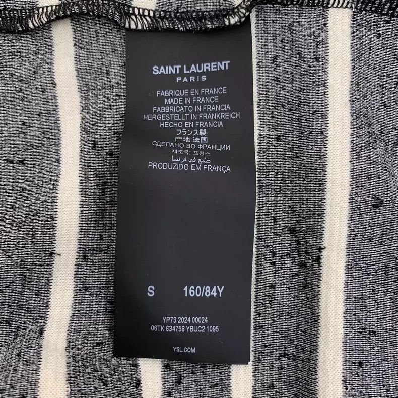 Saint Laurent Paris Saint Laurent Striped Logo Long Sleeve Sweater Size US S / EU 44-46 / 1 - 7 Thumbnail