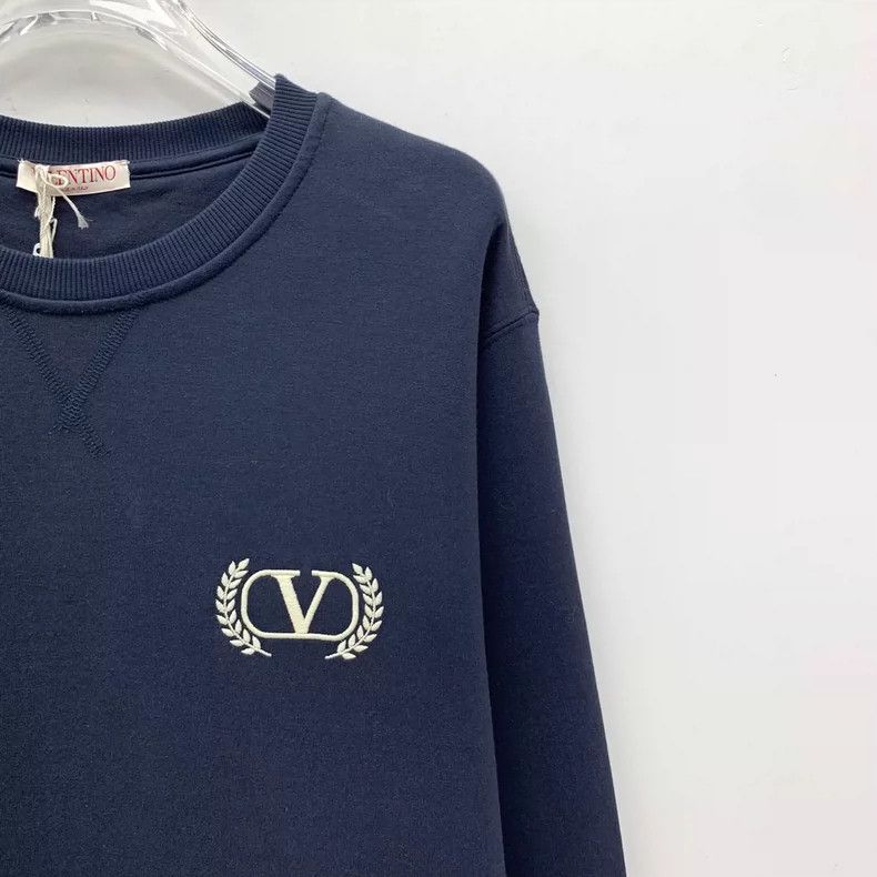 Valentino Valentino Blue Logo Embroidered Long Sleeve Sweatshirt Size US M / EU 48-50 / 2 - 3 Thumbnail