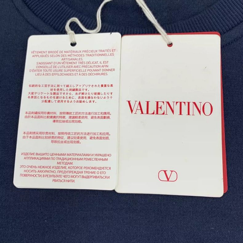 Valentino Valentino Blue Logo Embroidered Long Sleeve Sweatshirt Size US M / EU 48-50 / 2 - 6 Thumbnail