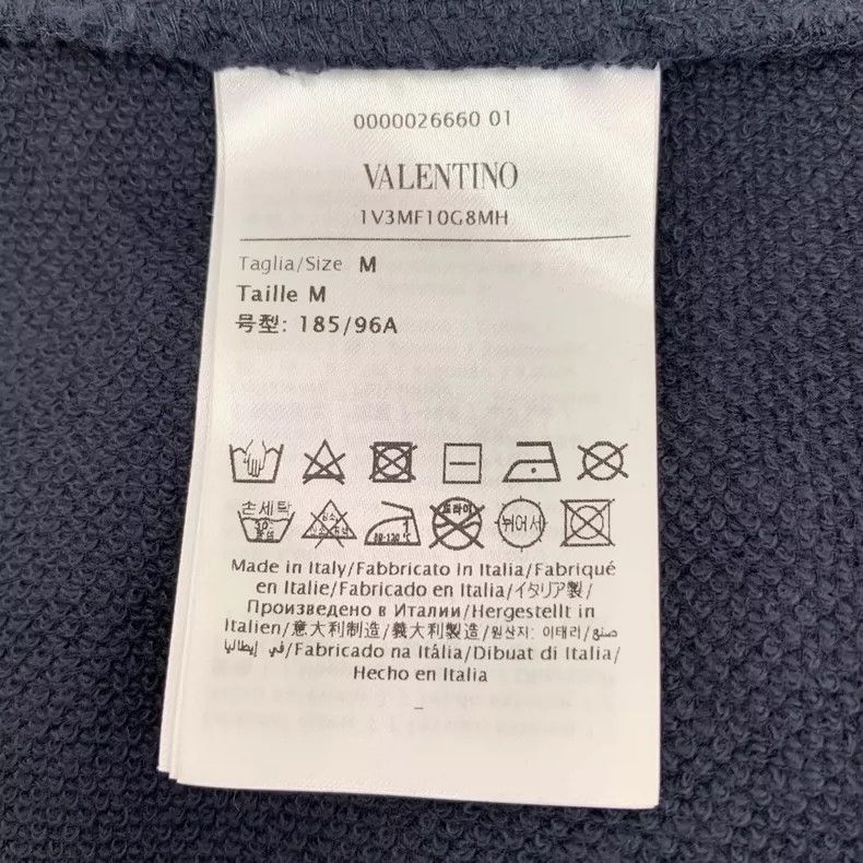 Valentino Valentino Blue Logo Embroidered Long Sleeve Sweatshirt Size US M / EU 48-50 / 2 - 7 Thumbnail