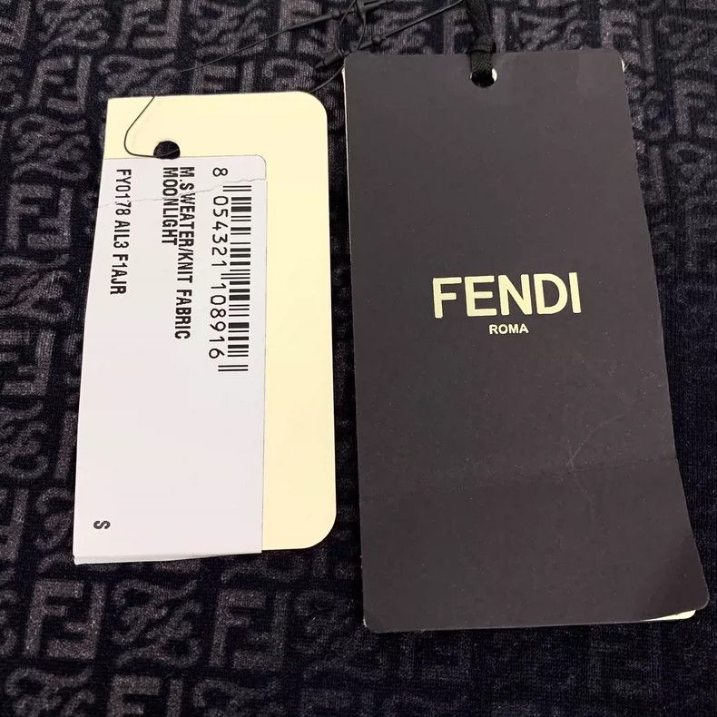 Fendi Fendi Blue Logo Cotton Long Sleeve Sweatshirt Size US S / EU 44-46 / 1 - 7 Thumbnail