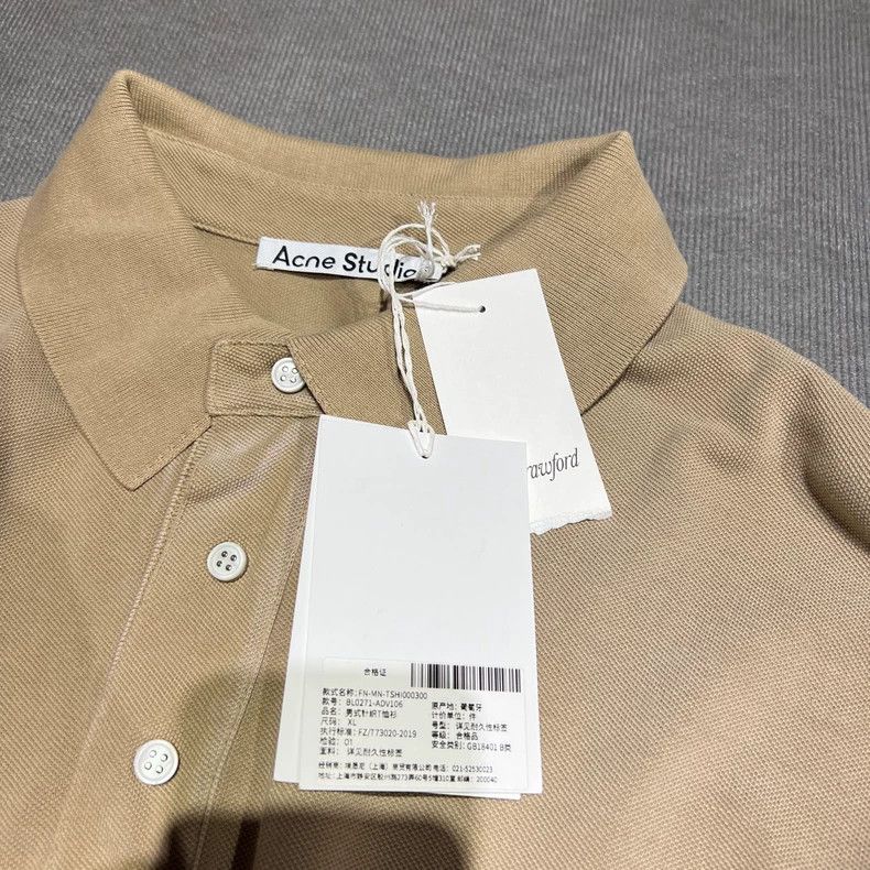 Acne Studios Acne Studios Vintage Khaki Short Sleeve Polo Size US XL / EU 56 / 4 - 4 Thumbnail