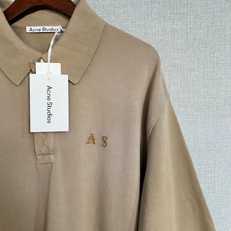Acne Studios Acne Studios Vintage Khaki Short Sleeve Polo Size US XL / EU 56 / 4 - 3 Thumbnail