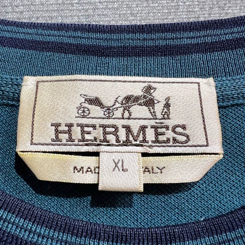 Hermes Hermes Blue Pocket T-Shirt with Logo Size US XL / EU 56 / 4 - 4 Thumbnail