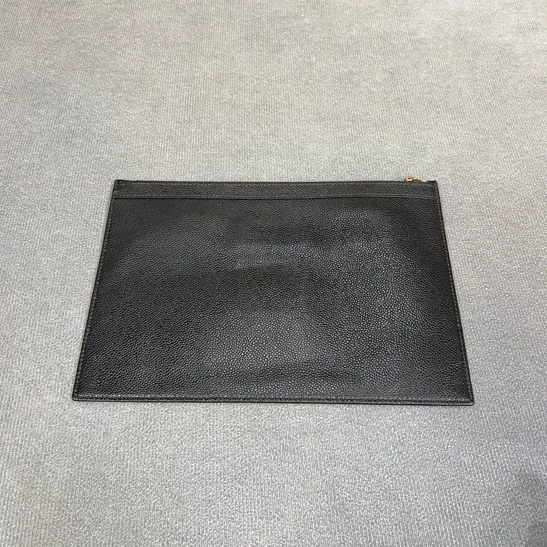 Thom Browne Thom Browne Black Leather Logo Clutch Bag Size ONE SIZE - 2 Thumbnail