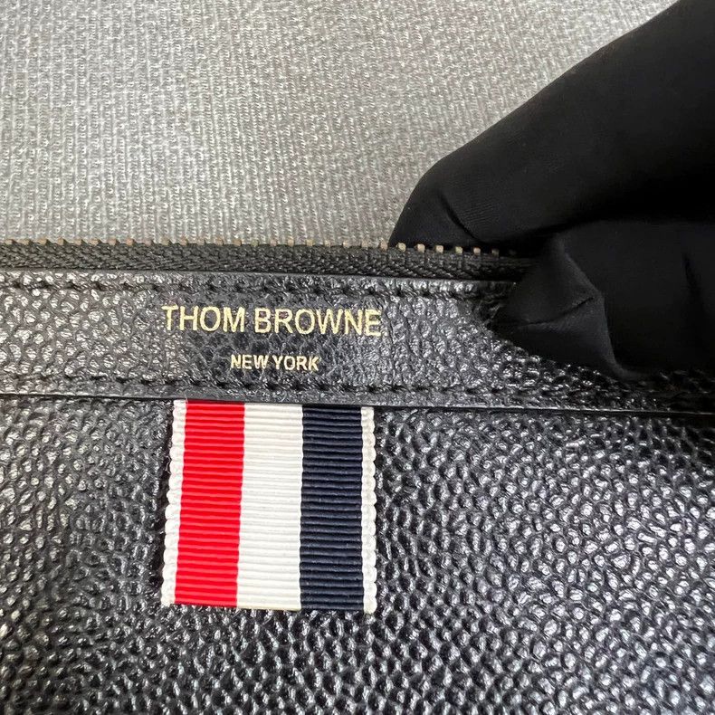 Thom Browne Thom Browne Black Leather Logo Clutch Bag Size ONE SIZE - 3 Thumbnail