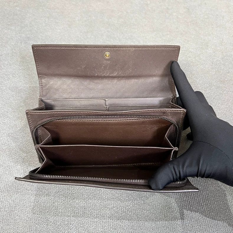 Bottega Veneta Bottega Veneta Brown Woven Leather Wallet Size ONE SIZE - 6 Thumbnail