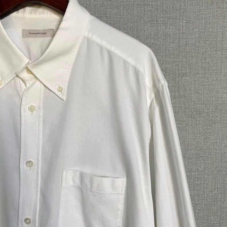 Ermenegildo Zegna White Oxford Shirt by Ermenegildo Zegna Size US XXL / EU 58 / 5 - 3 Thumbnail