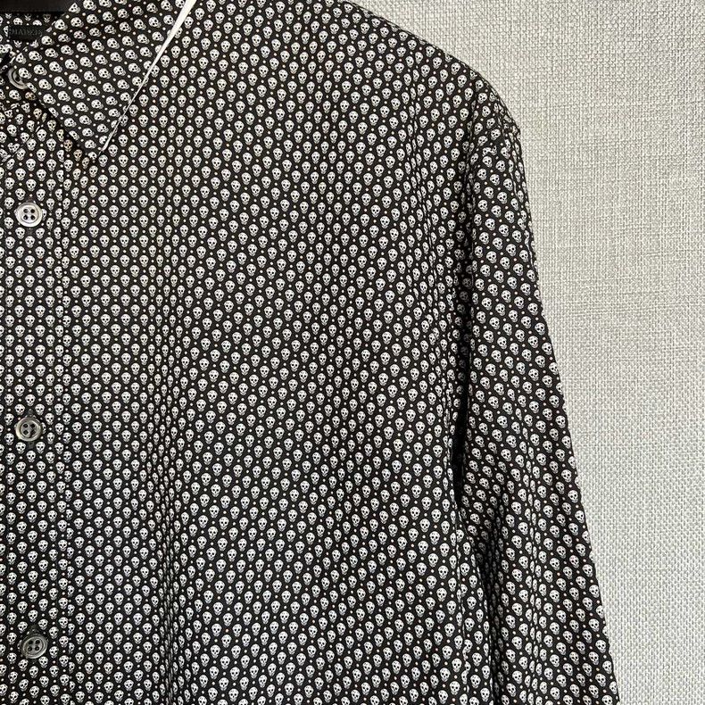 Alexander McQueen Alexander Mcqueen Black Skull Print Shirt Size US XL / EU 56 / 4 - 3 Thumbnail