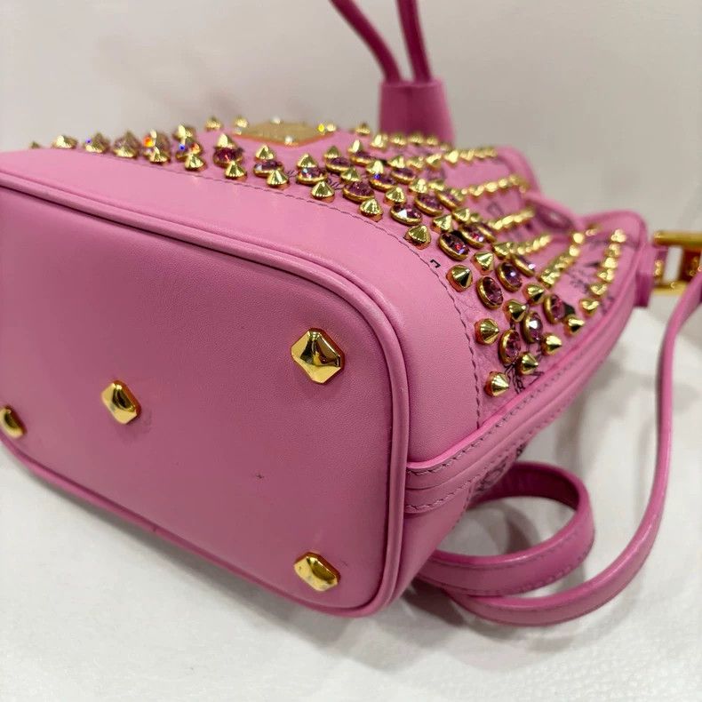 MCM MCM Pink Studded Drawstring Bucket Bag Size ONE SIZE - 5 Thumbnail